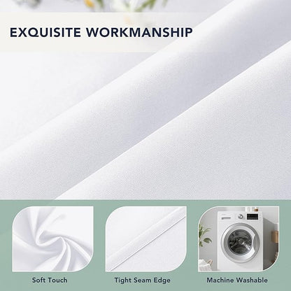 White Outdoor Curtains for Patio Waterproof, 6 Drape Panels | Privacy & - Image 5