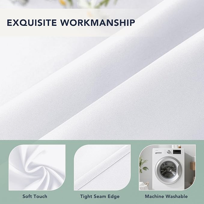 White Outdoor Curtains for Patio Waterproof, 6 Drape Panels | Privacy & - Image 5