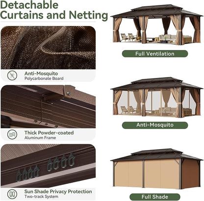 Aoxun 12'x20' Hardtop Gazebo - Image 5