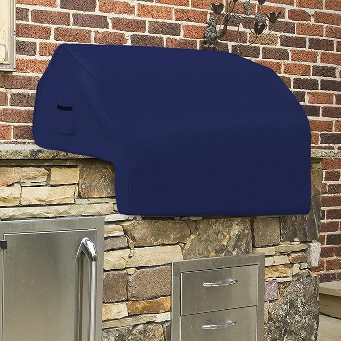 Covers & all Built-in Outdoor Grill Cover, Durable 12 Oz Waterproof Cover Max Material with Air Pocket & Elastic for Snug Fit (36" W x 26" D x 24" H Inches, Blue)