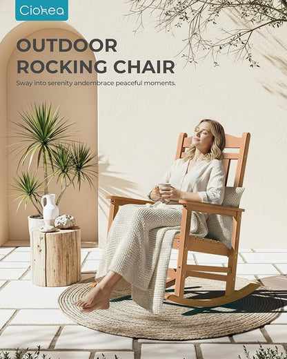 Oversized Outdoor Rocking Chairs Set of 2, 380lbs Heavy-Duty Large Patio Rocker - Image 7