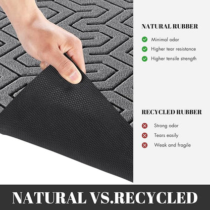 Yimobra 72x24 Indoor Outdoor Runner Rug, Heavy-Duty Entrance Mat for High Traffic Areas, Commercial Grade Welcome Door Mat, Easy Clean Grey
