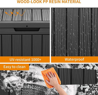 46 Gallon Waterproof Resin Outdoor Storage Box, Weatherproof Outdoor Bin - Image 3