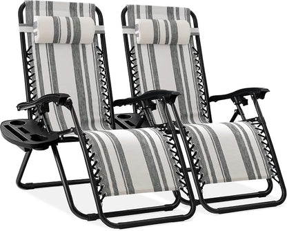Best Choice Products Set of 2 Adjustable Steel Mesh Zero Gravity Lounge Chair by Unknown