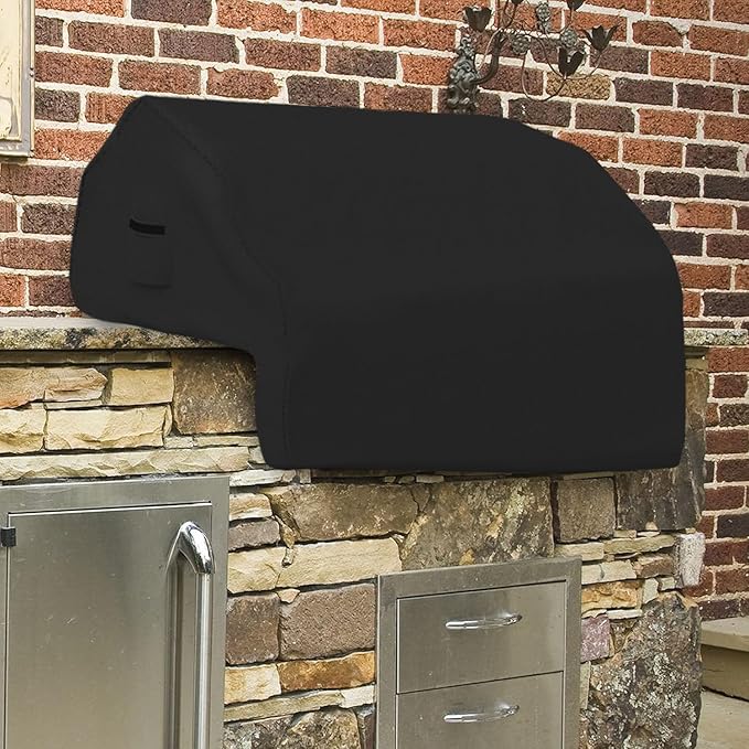 Covers & all Built-in Outdoor Grill Cover, Durable 12 Oz Waterproof Cover Max Material with Air Pocket & Elastic for Snug Fit (48" W x 27" D x 26" H Inches, Black)