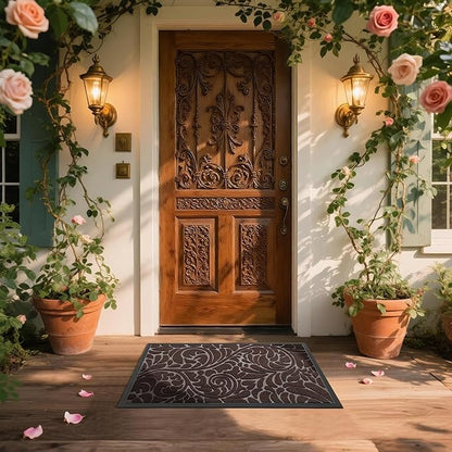 Yimobra Large Door Mat Outside Entrance 36x24, Waterproof Sturdy Outdoor Mats for Front Door, Heavy Duty Non-Slip Doormat for Garage Patio Entryway Indoor, Easy Clean, Coffee