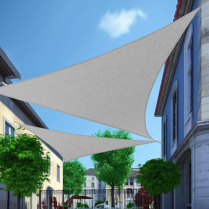 Shade&Beyond Shade Sail 14'X14'X14' Triangle Light Grey Breathable UV Block by ShadeBeyond