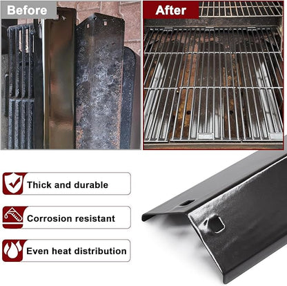 Hiorucet Grill Parts for CharGriller 5650, 5050, 3001, 5072, 3030, 3008, 4000, 5252, King-Griller 3008 5252 Gas Grills, Cast Iron Cooking Grates, Heat Plates, Burner Tubes, Igniters, Hanger Brackets