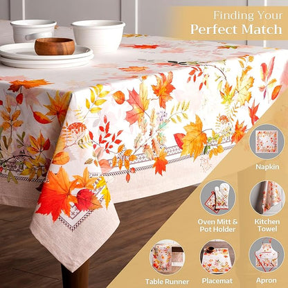 Maison d' Hermine Table Cloth Square Table 100% Cotton 60 x 60 Inches Fall Tablecloth Reusable Everyday Use for Thanksgiving Christmas Decorations Dining Farmhouse Party (Amarante)
