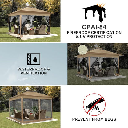 COBIZI 12x12 FT Pop up Gazebo on Clearance Canopy Tent, Carpas para Patio - Image 5