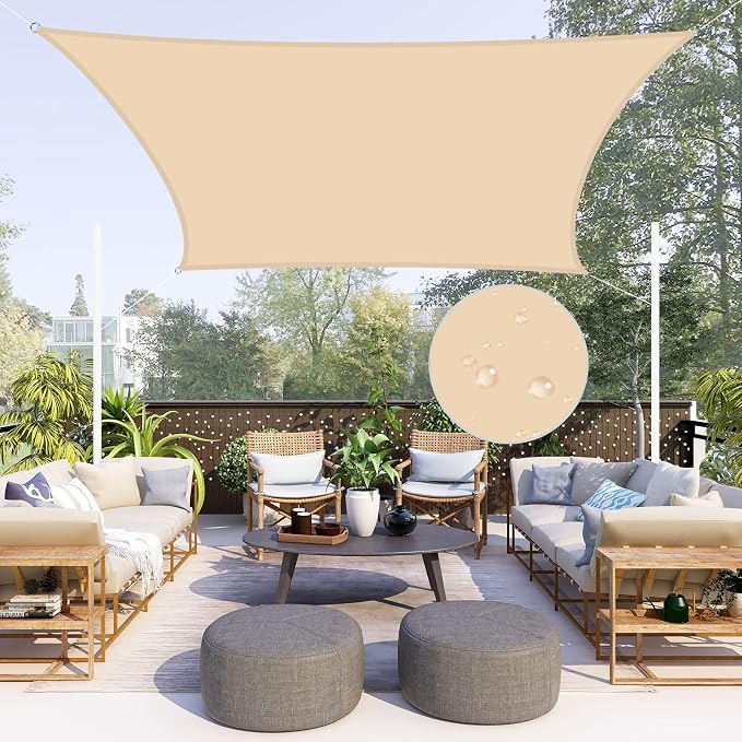 Neween Waterproof Sun Shade Sail Rectangle UV Block Canopy by Neween