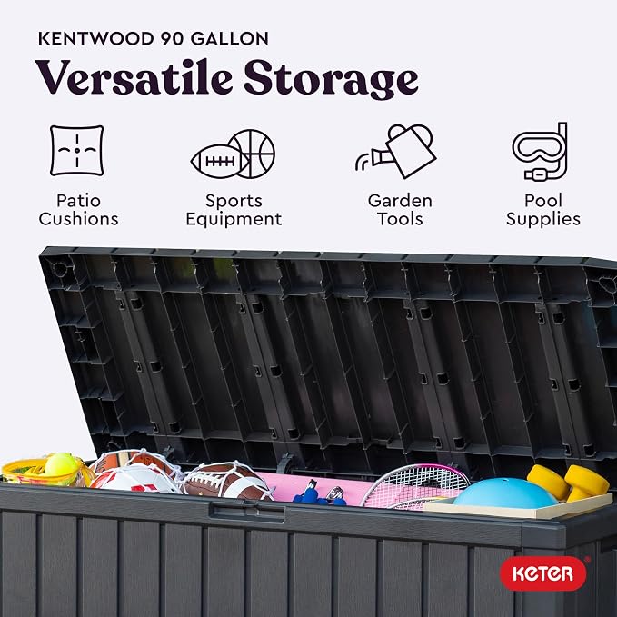 Keter Kentwood 92 Gal Outdoor Storage Box - Image 4