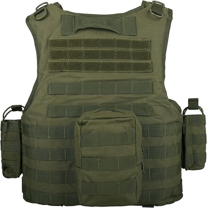 BOMTURN Tactical Airsoft Vest Upgrade Adjustable Modular Paintball Vest Outdoor Fit Adult