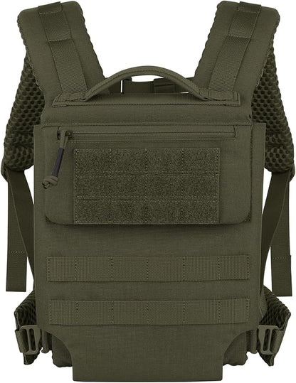 PETAC GEAR Upgraded Weighted Backpack Rucking Backpack for Weight Plates/Honeycomb Breathable fabric/Belt support/Back support platform (max 15lbs capacity) (RG)