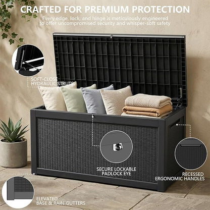 Outdoor Storage Box, 320 Gallon Waterproof Deck Box, Dual Gas-Spring Ultimate - Image 3