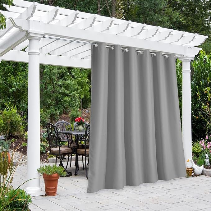 NICETOWN Patio Door Silver Grey Curtains Room Darkning 95" L by 84" W, Thermal by NICETOWN