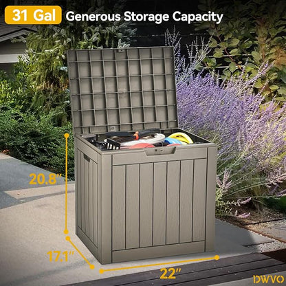 DWVO 30 Gallon Outdoor Storage Box, Weatherproof Lockable Resin Deck Box - Image 8