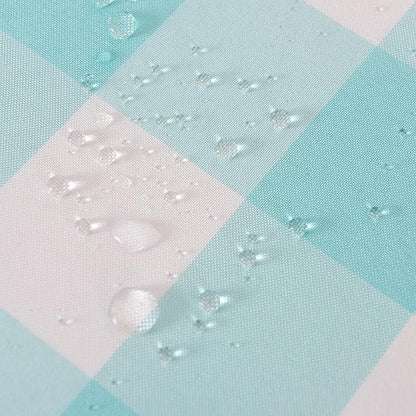 Cupuamon 2 Pack Waterproof Polyester Fabic Round Checkered Tablecloth，60 Outdoor Table Cloth，Oil Stain Prevention Table Cloth for Pinics and Parties（Aqua and White）