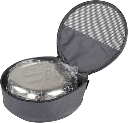 Round Plate Carriers Bag with Zippers and Handle for Outdoor Camping Tableware Storage Dish Organizers Picnics Plate Bag