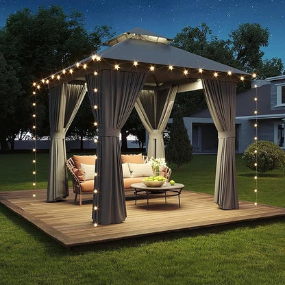 Aoxun 8x8FT Metal Frame Outdoor Gazebo, Dark Gray | UPF50+ Protection 50×50mm - Image 6
