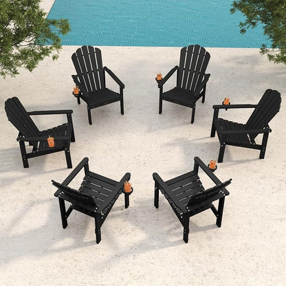 THOEOE Stackable Adirondack Chair Set of 6, Fire Pit Chairs, Space Saving by THOEOE