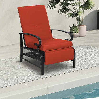 Incbruce Outdoor Lounge Chair Patio Furniture Adjustable Recliner - Image 9