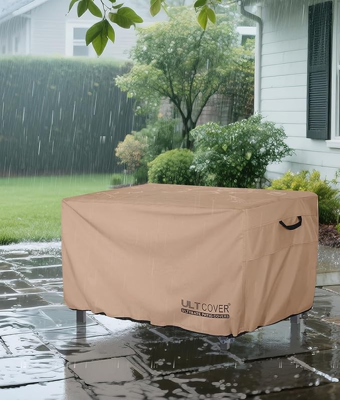 ULTCOVER Rectangular Gas Fire Pit Table Cover 42x24 inch Waterproof Heavy Duty Firepit Cover