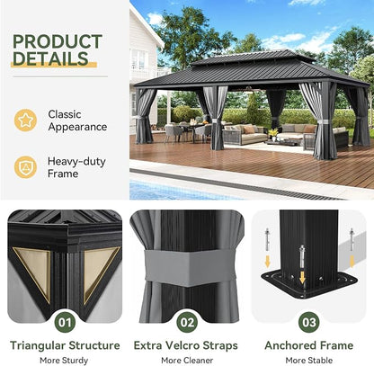 Aoxun Hardtop Gazebo 14x24 - Image 5