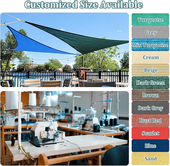 Shade&Beyond Custom Sun Shade Sail 9'x15'RectangleSun Sail Shades Patio UV - Image 2