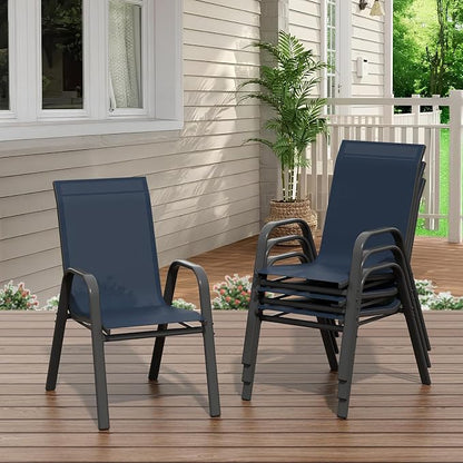 Garvee Patio Chairs Set of 4, Stackable Chairs - Image 7