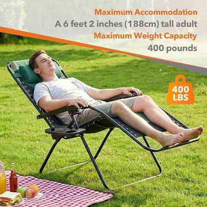 Sweetcrispy Zero Gravity Chairs, Foldable Patio Reclining Chairs - Image 3