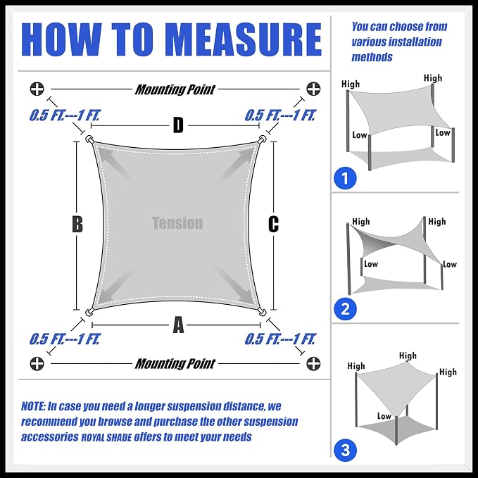 Royal Shade 15' x 23' Turquoise Rectangle Square Sun Shade Sail Order to Make - Image 6