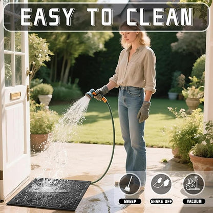 Yimobra Extra Large Door Mat 60x36, Waterproof Sturdy Outdoor Mats for Front Door, Heavy Duty Non-Slip Doormat for Garage Patio Entryway Indoor, Easy Clean, Grey