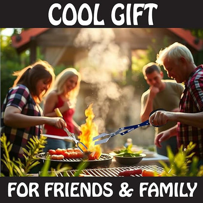 BBQ Croc 3-in-1 Barbecue Tool Pack - 15-inch & 18-inch with Light - Extra Light Tongs, Spatula and Grill Scraper (18 inch + 15 inch with Flashlight)