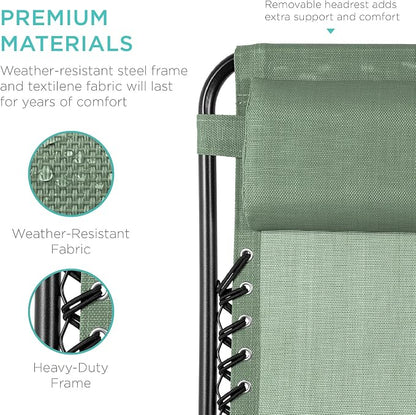 Best Choice Products Set of 2 Adjustable Steel Mesh Zero Gravity Lounge Chair - Image 7
