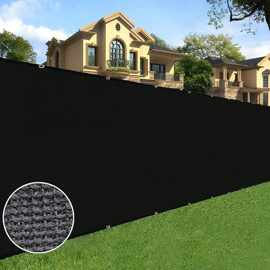 Sunnyglade 5 feet x 50 feet Privacy Screen Fence Heavy Duty Fencing Mesh Shade Net Cover for Wall Garden Yard Backyard (Black, 5 ft X 50 ft)