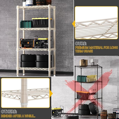 M MZG 1000 lbs 4-Shelf Standing Storage Shelves Heavy Duty Metal Shelving Unit - Image 6