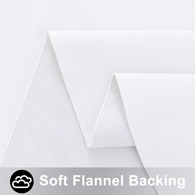 Smiry Rectangle Table Cloth 60x84 Inch, Waterproof Wipeable Vinyl Tablecloths Protector, Oil Spill Proof Plastic Table Cover for Dining, Picnic, Camping, Outdoor, White