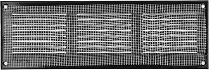 Repa Market 12x4 Inch Air Vent Cover/Black Galvanized Steel Louvered Grill Cover with Mesh Screen/Wall or Ceiling Vent/Durable Flush Mount HVAC Register for Indoor and Outdoor Ventilation
