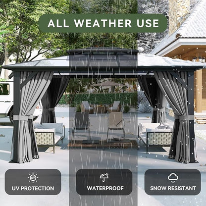 Aoxun 12'x14' Hardtop Gazebo - Image 5
