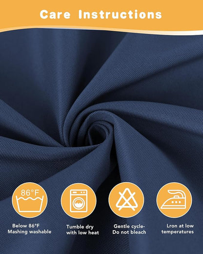 HolidayIdeas Outdoor Curtains for Patio Waterproof 4 Pcs 54x84 Inch Navy | - Image 7