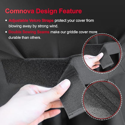Comnova Grill Cover for Masterbuilt Gravity Series 800 Digital Charcoal Grill and Smoker, Waterproof & Heavy Duty, 600D Charcoal Grill Cover for MB20040221, Black (56" x 20" x 47")