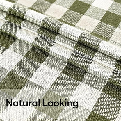 Gingham Table Cloth for Square Tables Green Checkered Plaid Tablecloth Heavy Duty Cotton Blend Washable & Wrinkle Table Cover for Outdoor Kitchen Dining Picnic Camping (60x60 Inch)