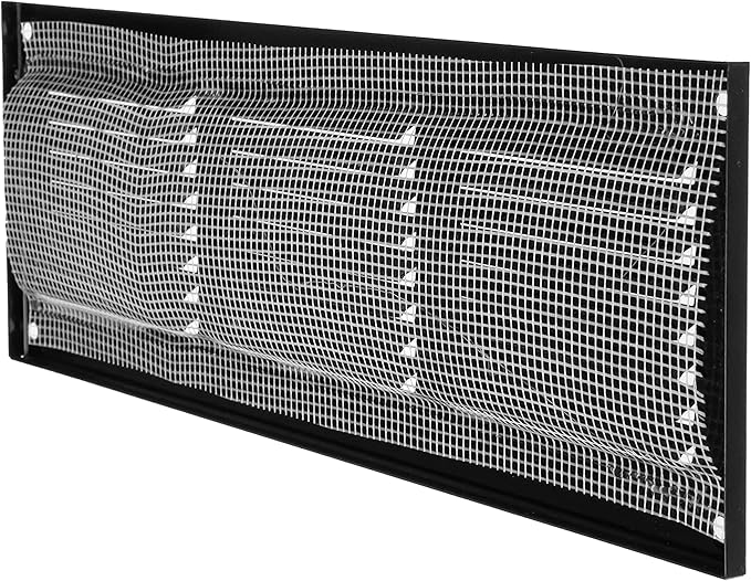 Repa Market 5-Pack 12x4 Inch Air Vent Cover/Black Galvanized Steel Louvered Grill Cover with Mesh Screen/Wall or Ceiling Vent/Durable Flush Mount HVAC Register for Indoor and Outdoor Ventilation