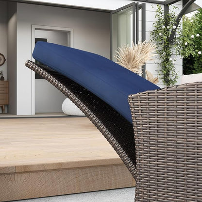 Outsunny Outdoor Wicker Swivel Recliner Chair, - Image 9