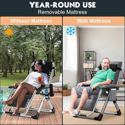 MOPHOTO Zero Gravity Chair, Outdoor Padded Lounge Chair - Image 5