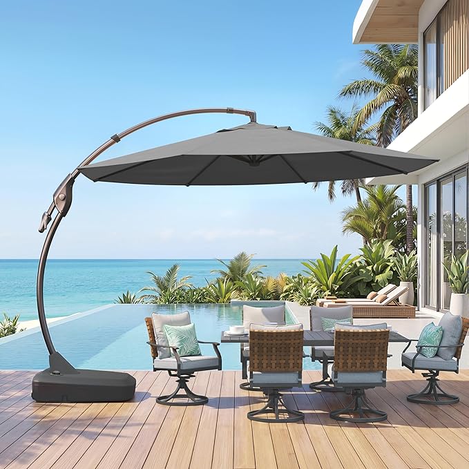 Grand patio 12FT Sunbrella Cantilever Round Umbrella by GrandPatio