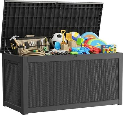 Outdoor Storage Box, 320 Gallon Waterproof Deck Box, Dual Gas-Spring Ultimate by GraceYourYard