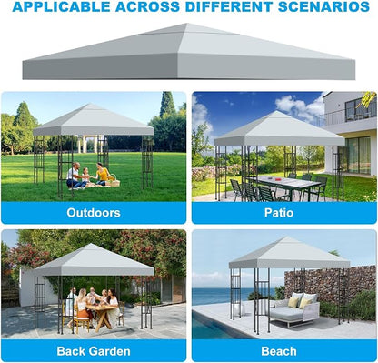 10x10 Gazebo Canopy Replacement Top, 300D High-Density Waterproof Single Layer - Image 7