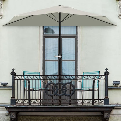 Pure Garden Half Umbrella Outdoor Patio Shade - Image 6